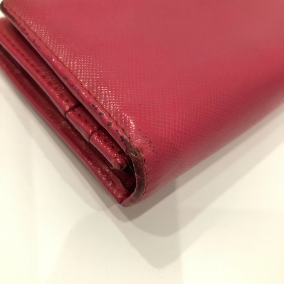 Prada Pink Flap Wallet Sku#84595 (Gently used, edge peeling) - Picture 8 of 16